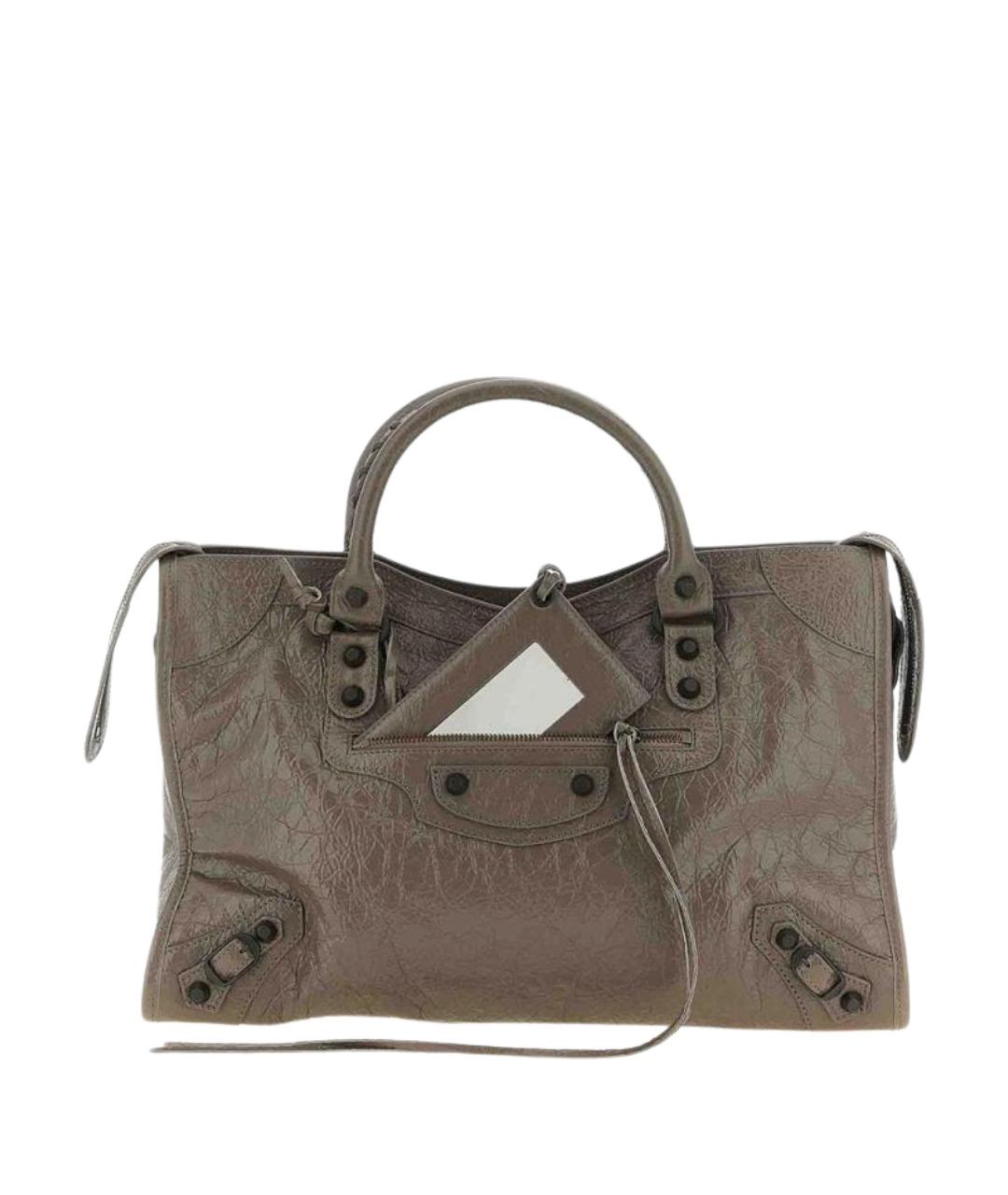 BALENCIAGA Серая кожаная сумка тоут, фото 1