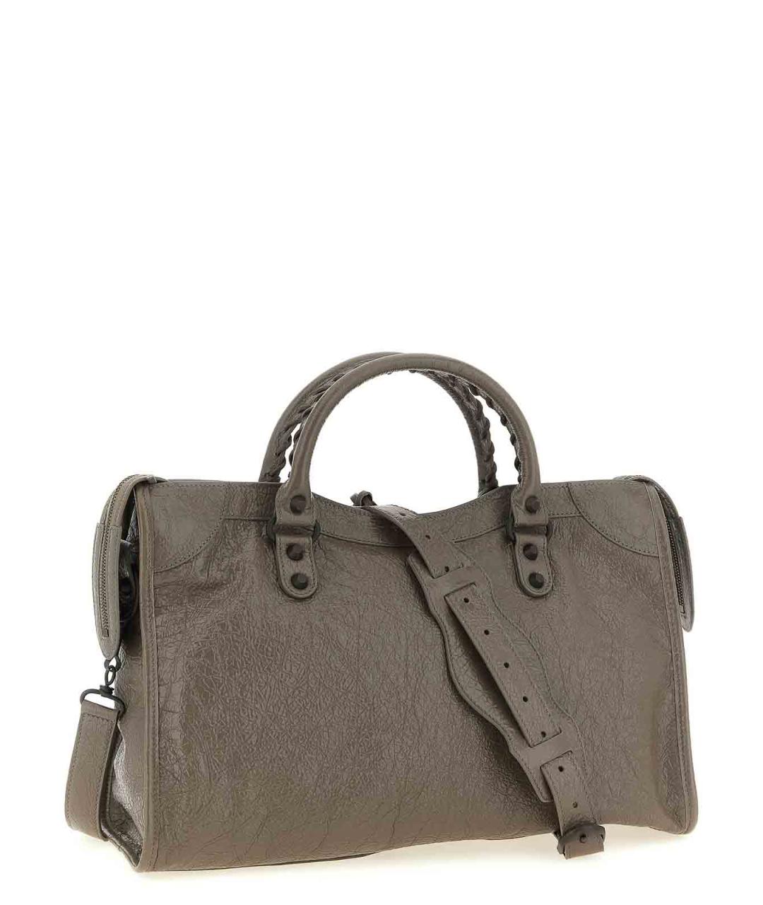 BALENCIAGA Серая кожаная сумка тоут, фото 2