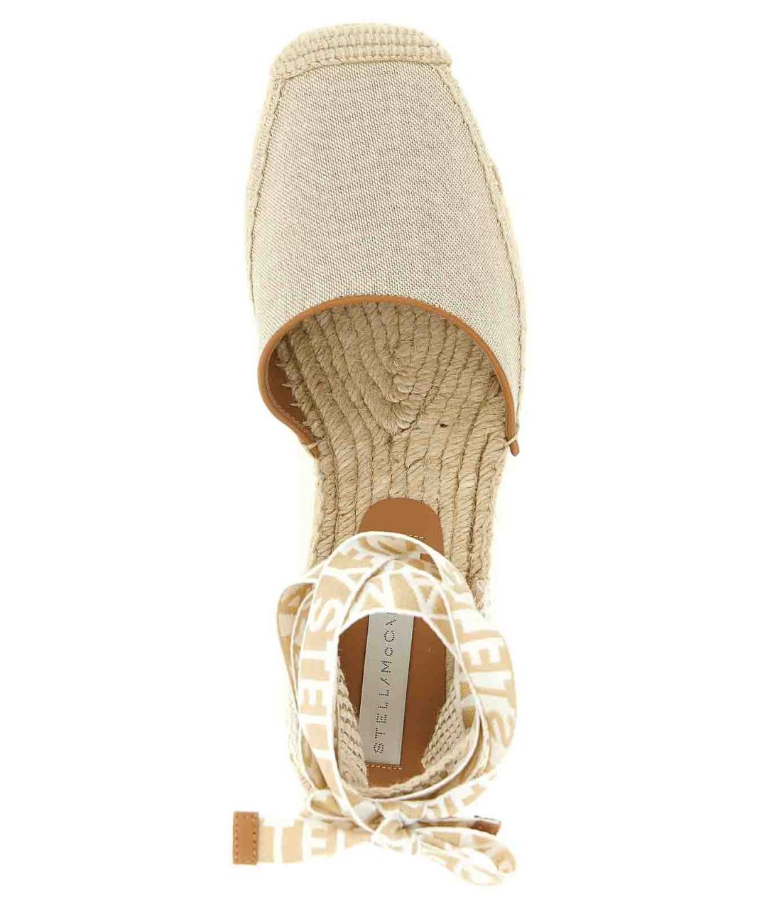 STELLA MCCARTNEY Бежевые текстильные босоножки, фото 4