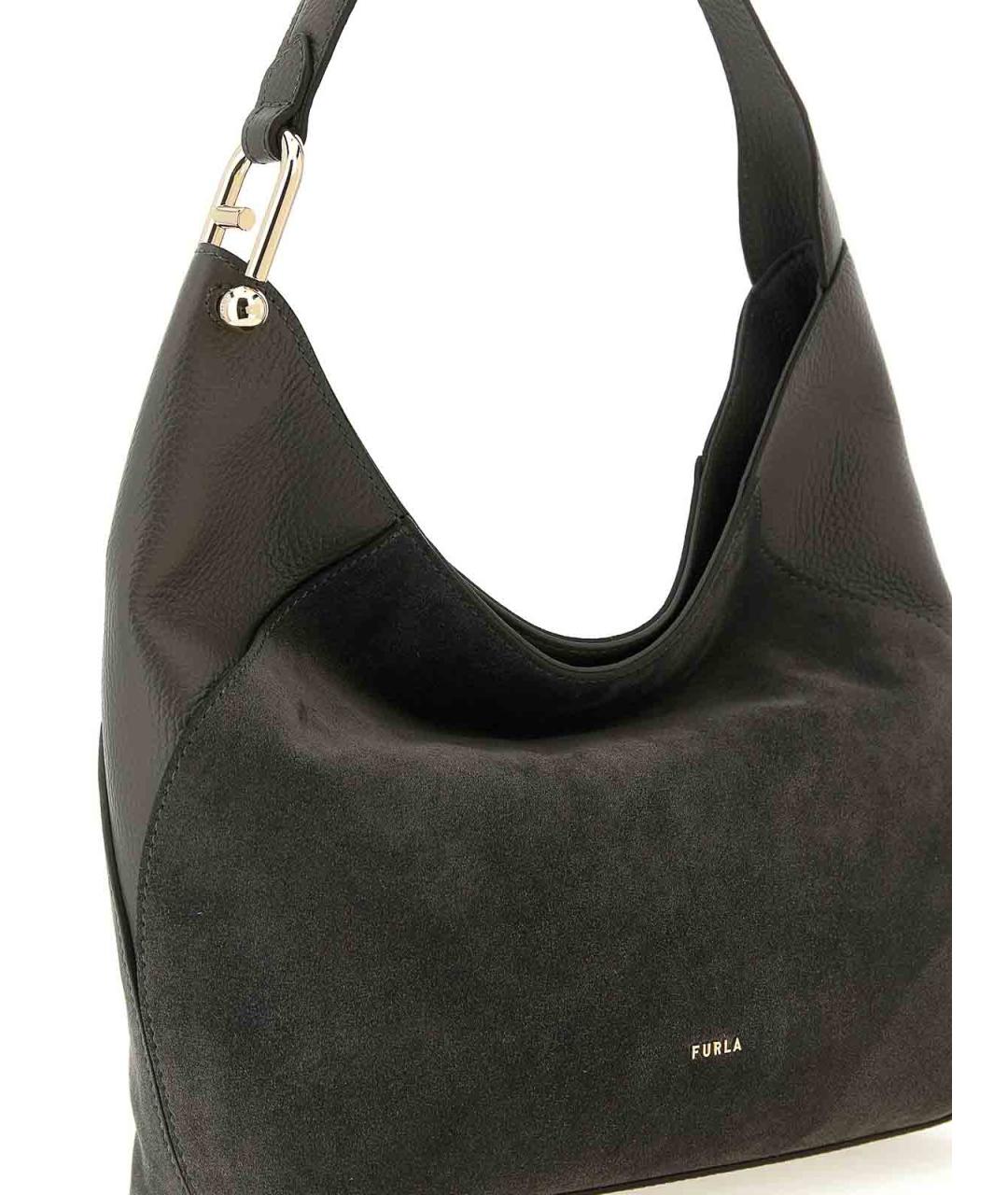 FURLA Серая замшевая сумка через плечо, фото 3