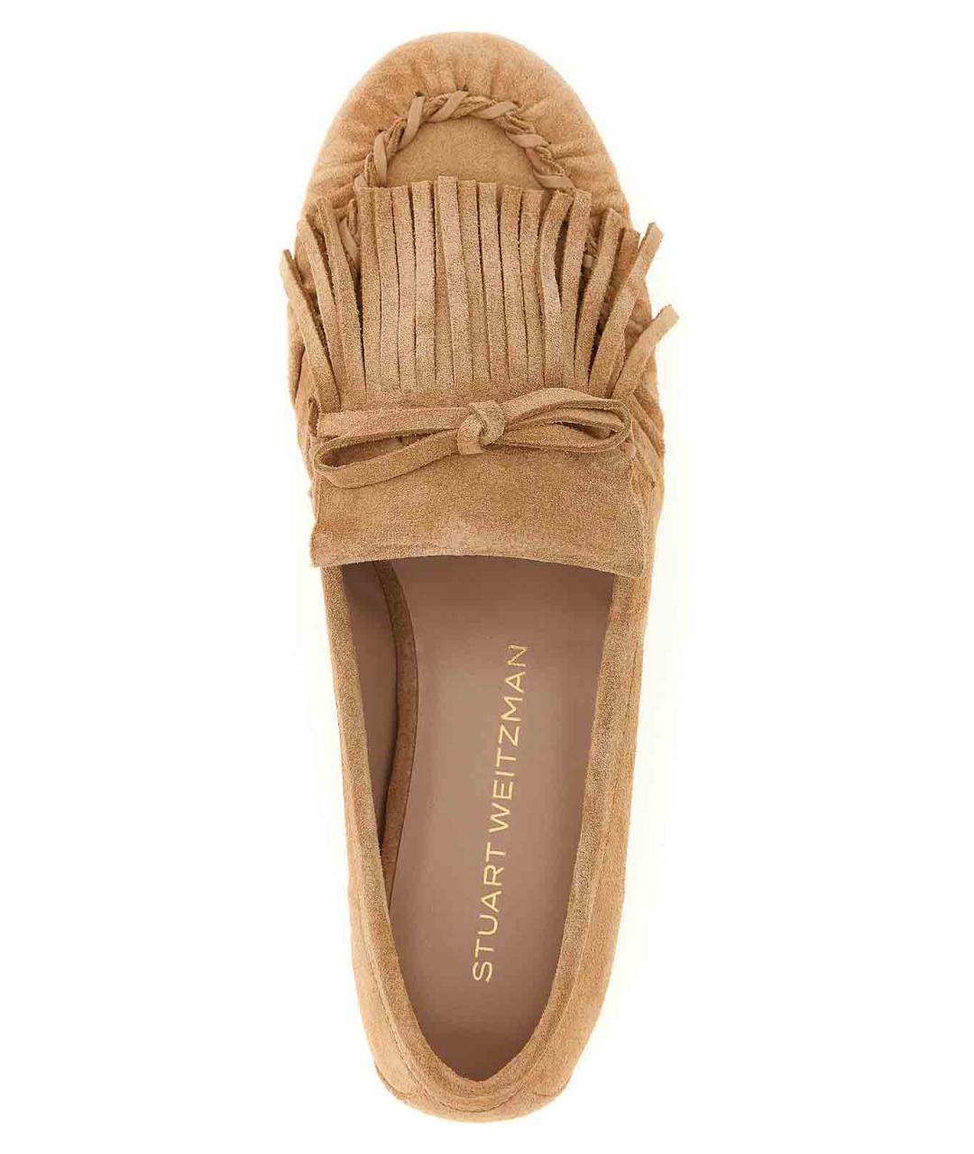 STUART WEITZMAN Бежевые замшевые лоферы, фото 4