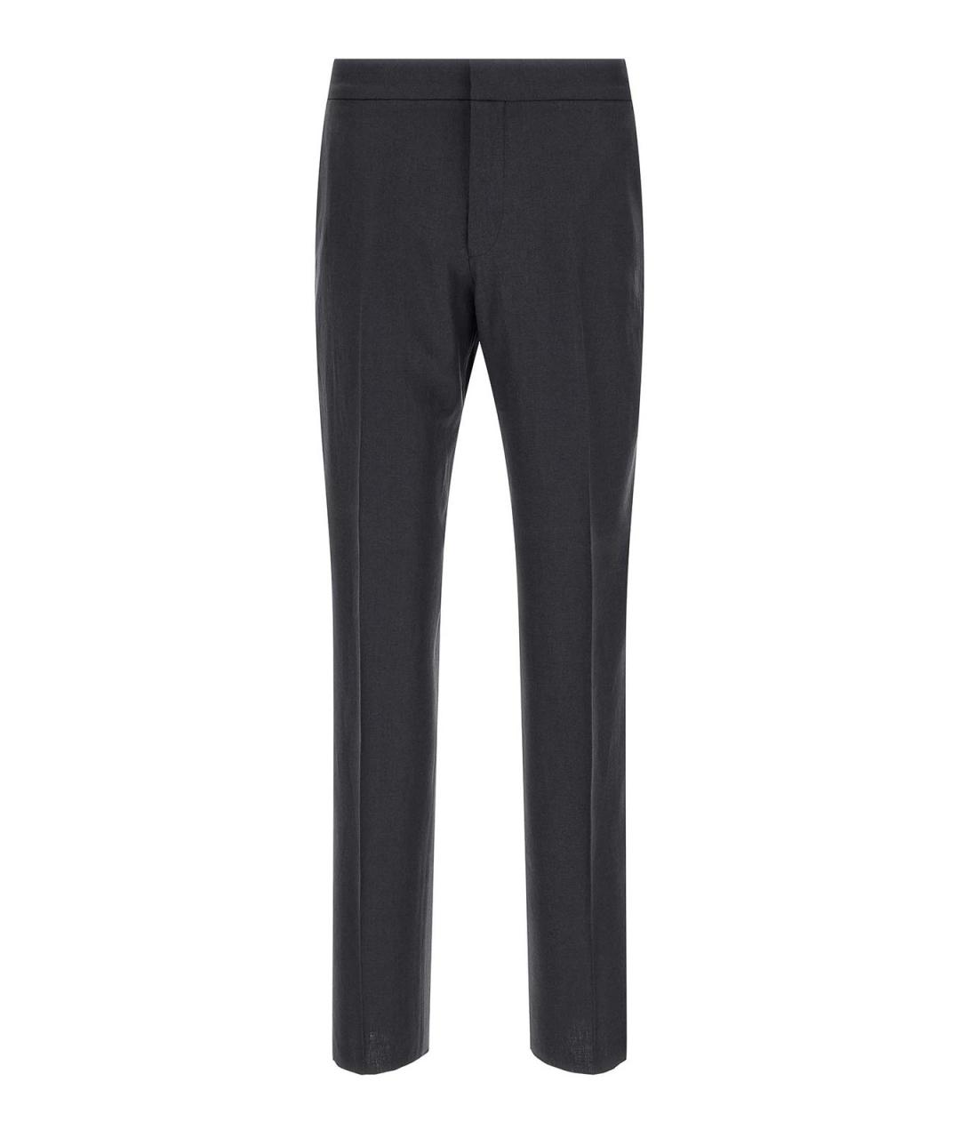 ZEGNA Синие льняные повседневные брюки, фото 1