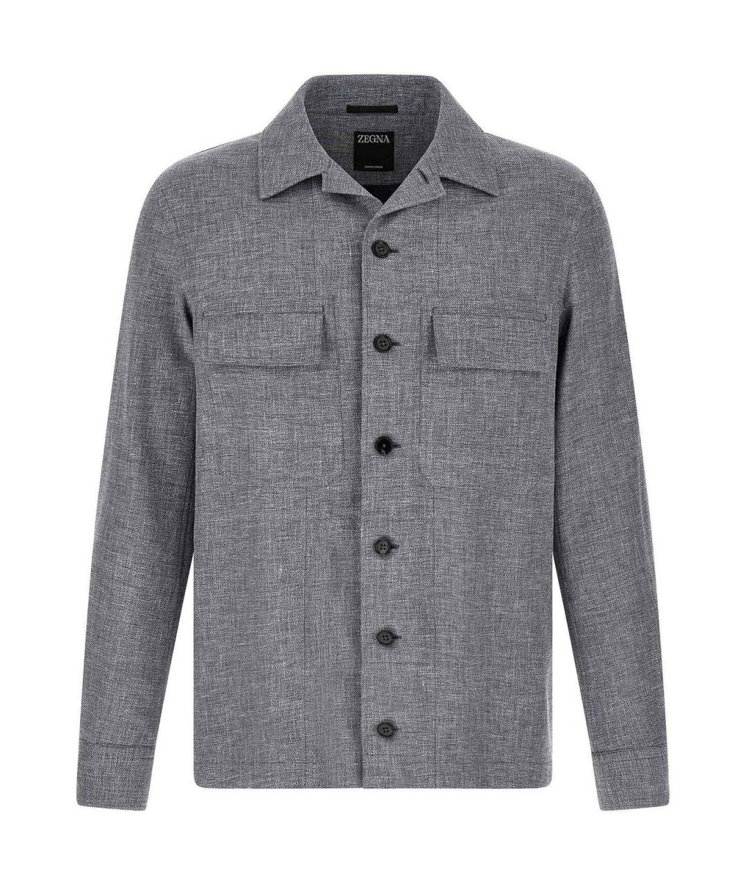ZEGNA Серая шерстяная кэжуал рубашка, фото 1