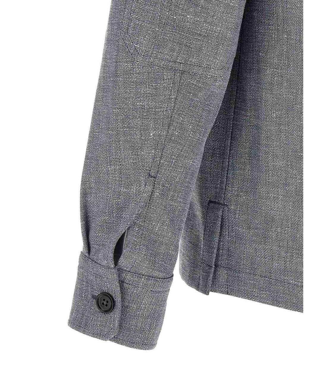 ZEGNA Серая шерстяная кэжуал рубашка, фото 4