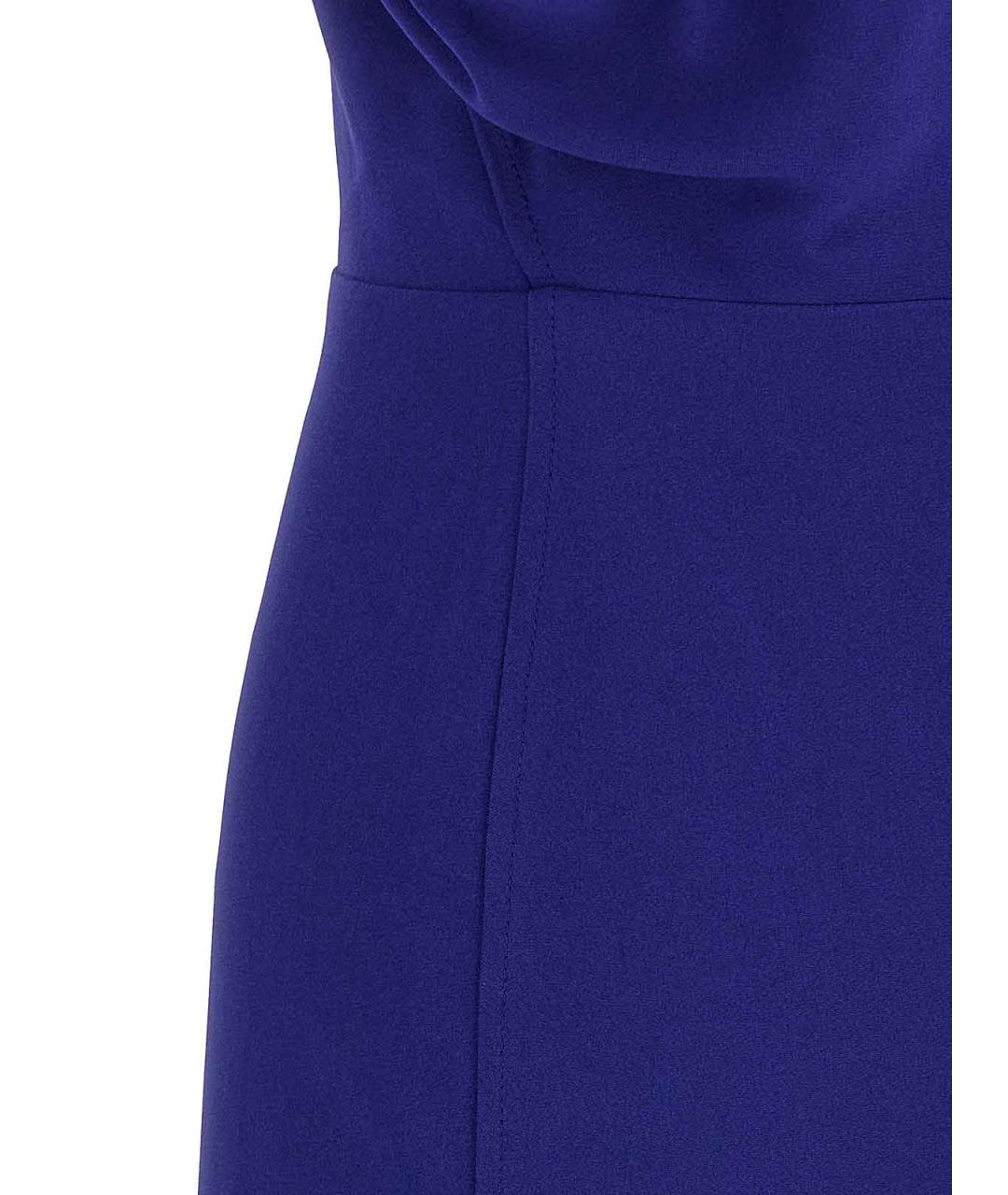 VICTORIA BECKHAM Синее вискозное коктейльное платье, фото 4