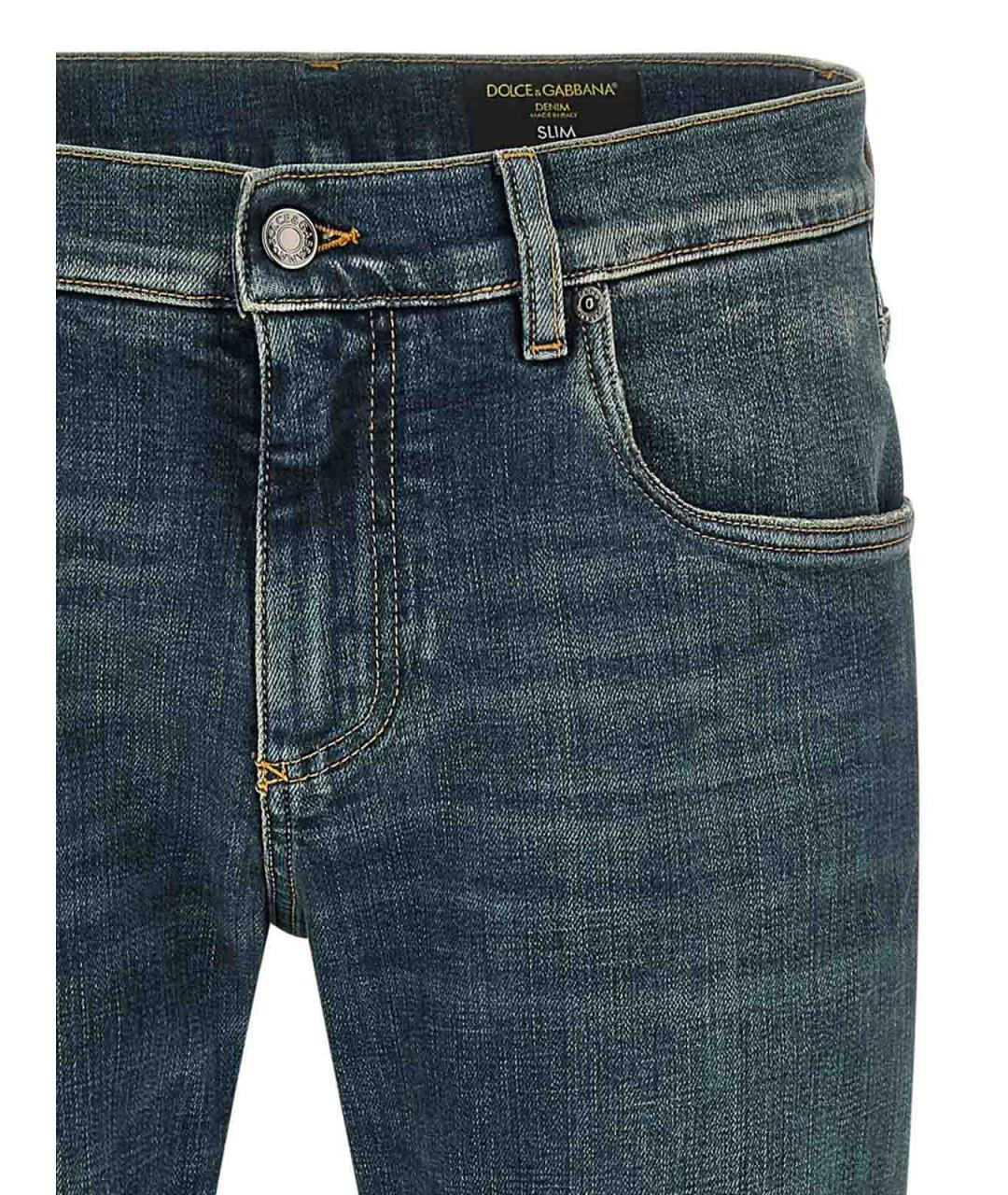 DOLCE&GABBANA Синие хлопковые джинсы скинни, фото 3