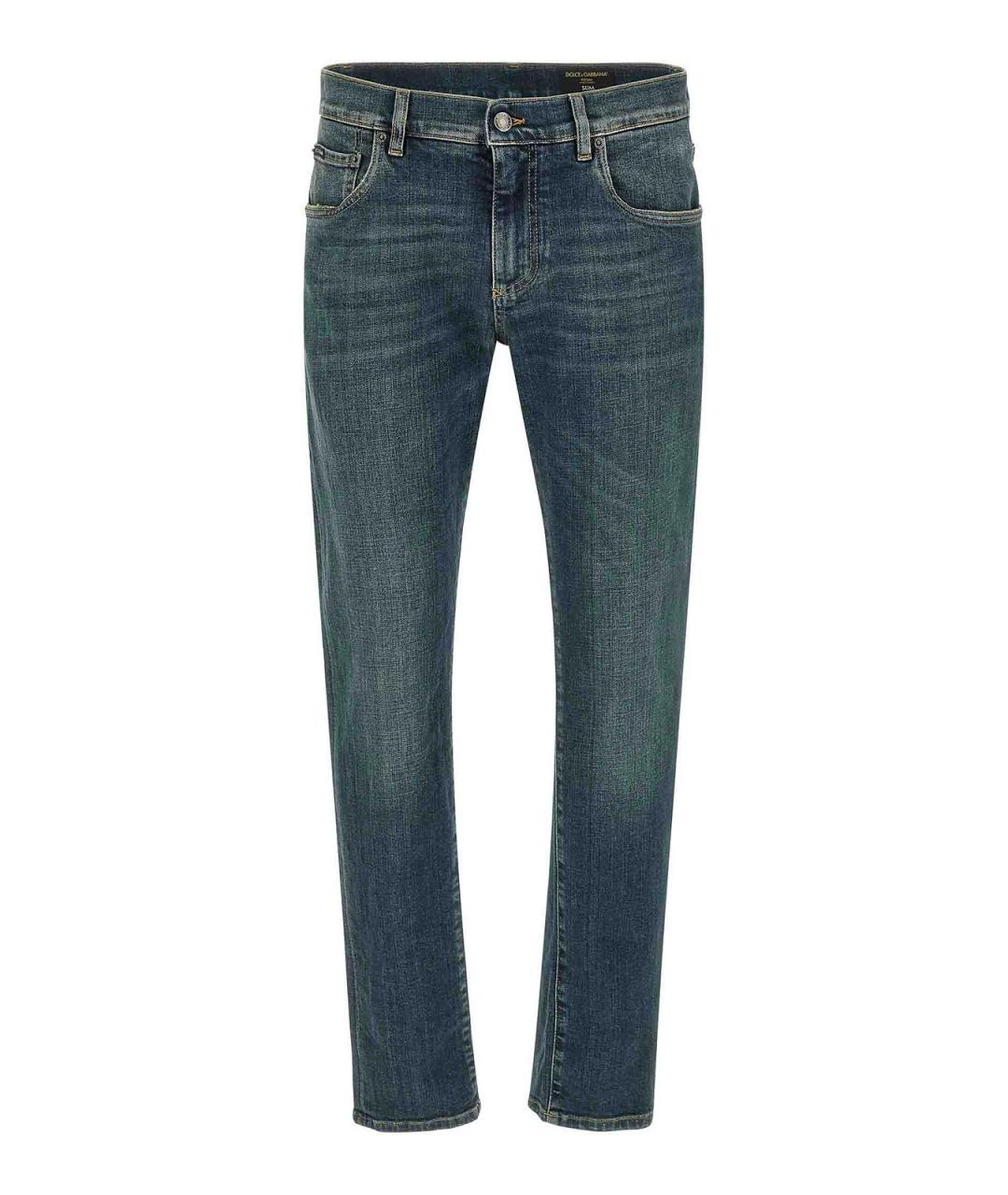 DOLCE&GABBANA Синие хлопковые джинсы скинни, фото 1