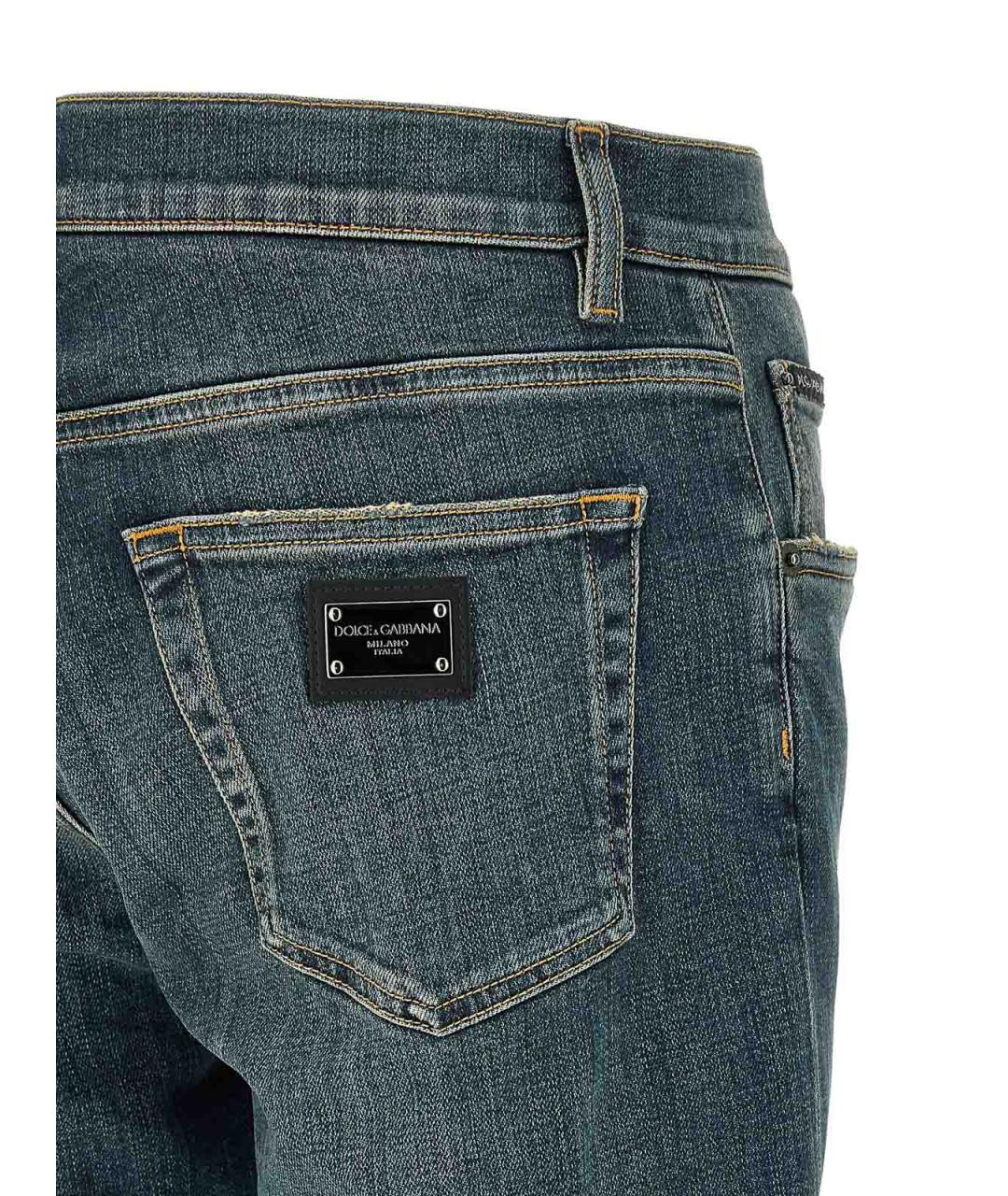 DOLCE&GABBANA Синие хлопковые джинсы скинни, фото 4