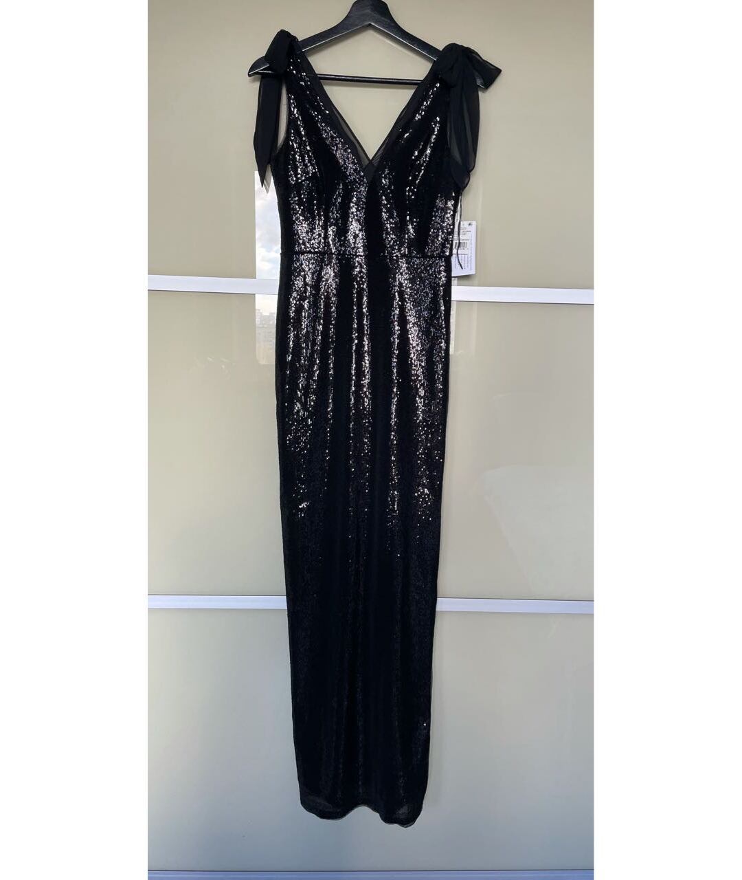 AIDAN MATTOX Черное полиэстеровое вечернее платье, фото 3