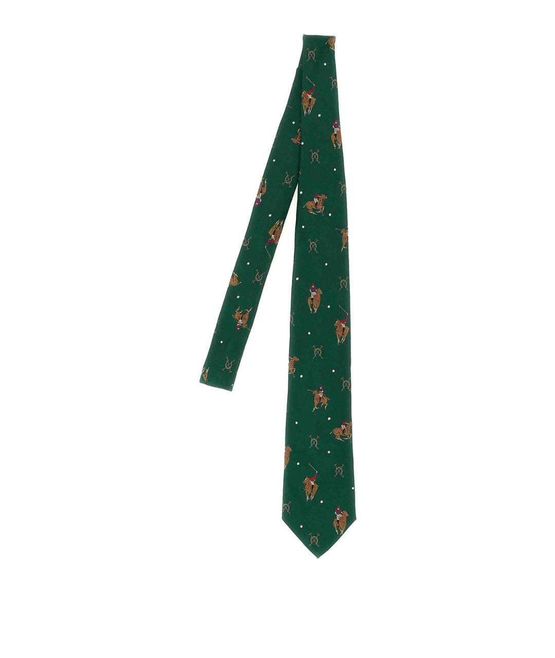 POLO RALPH LAUREN Зеленый шелковый галстук, фото 1