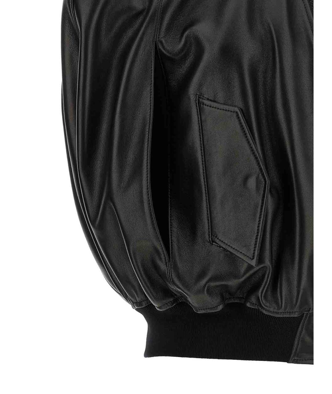 BALENCIAGA Черная кожаная куртка, фото 4