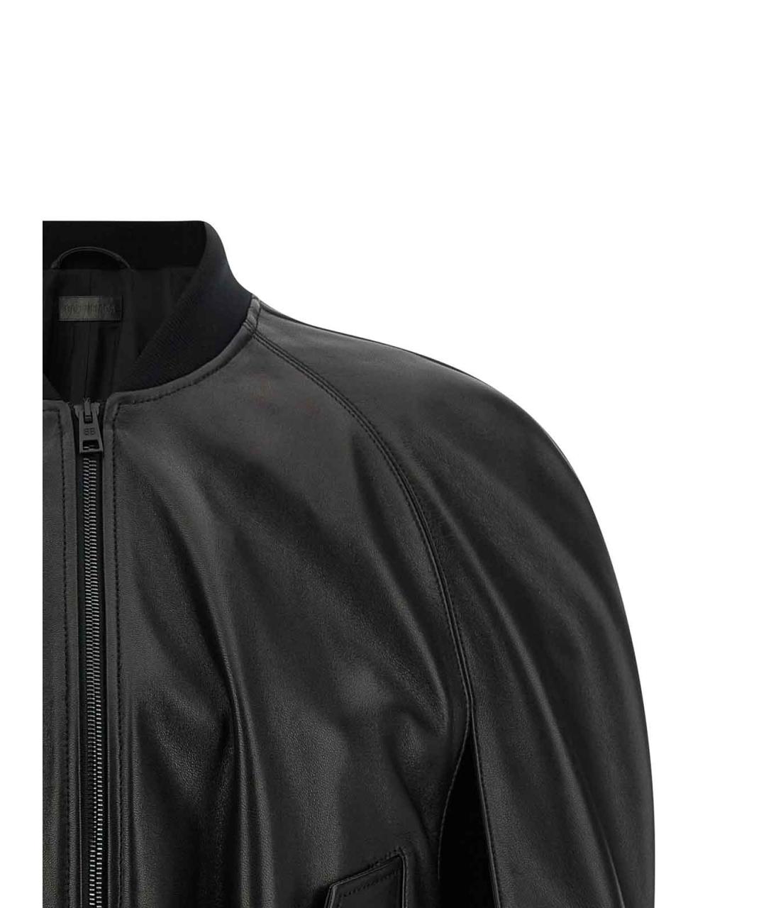 BALENCIAGA Черная кожаная куртка, фото 3
