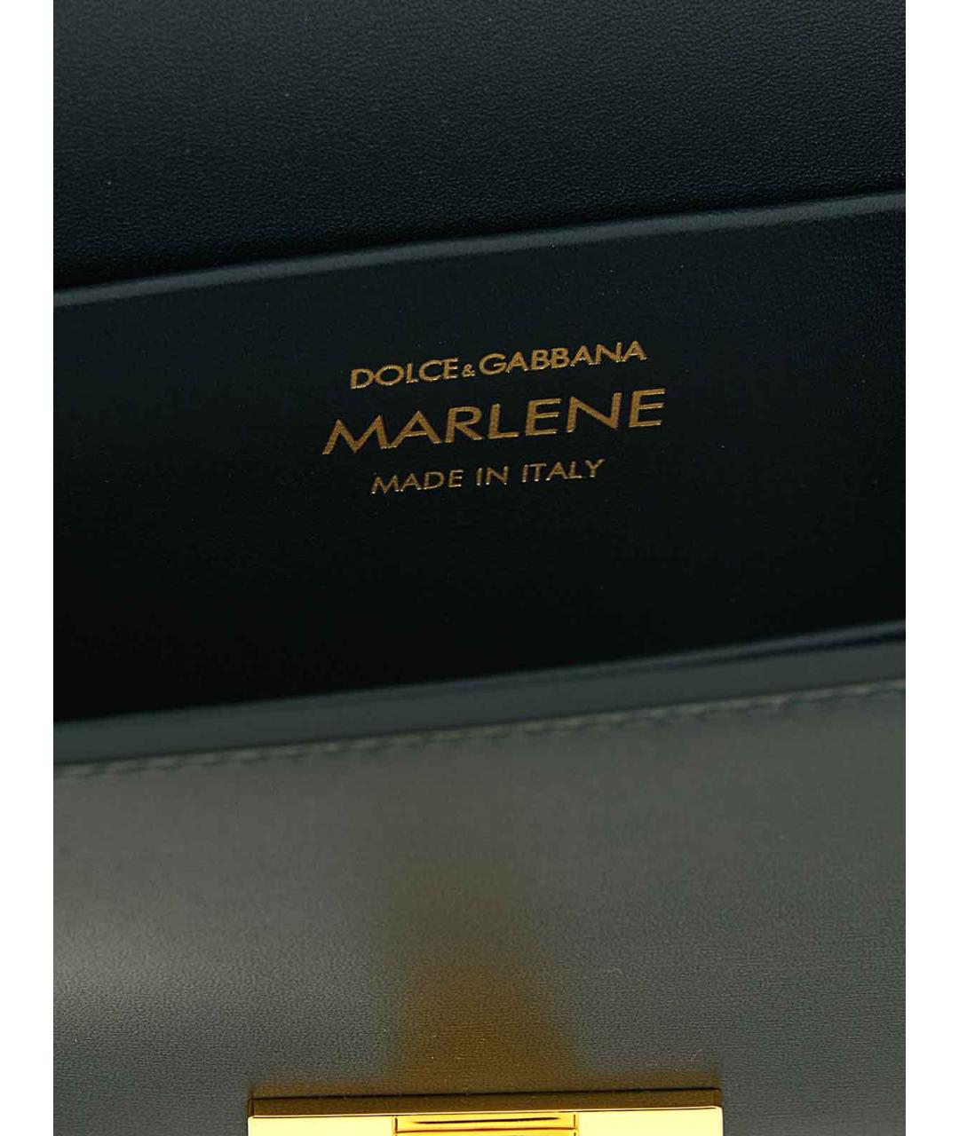 DOLCE&GABBANA Зеленая кожаная сумка с короткими ручками, фото 4
