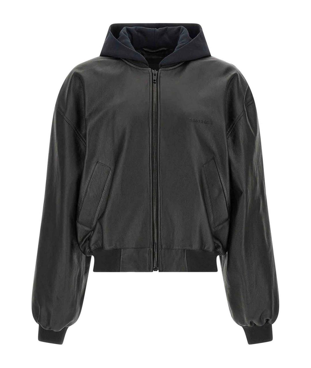 BALENCIAGA Черная кожаная куртка, фото 1
