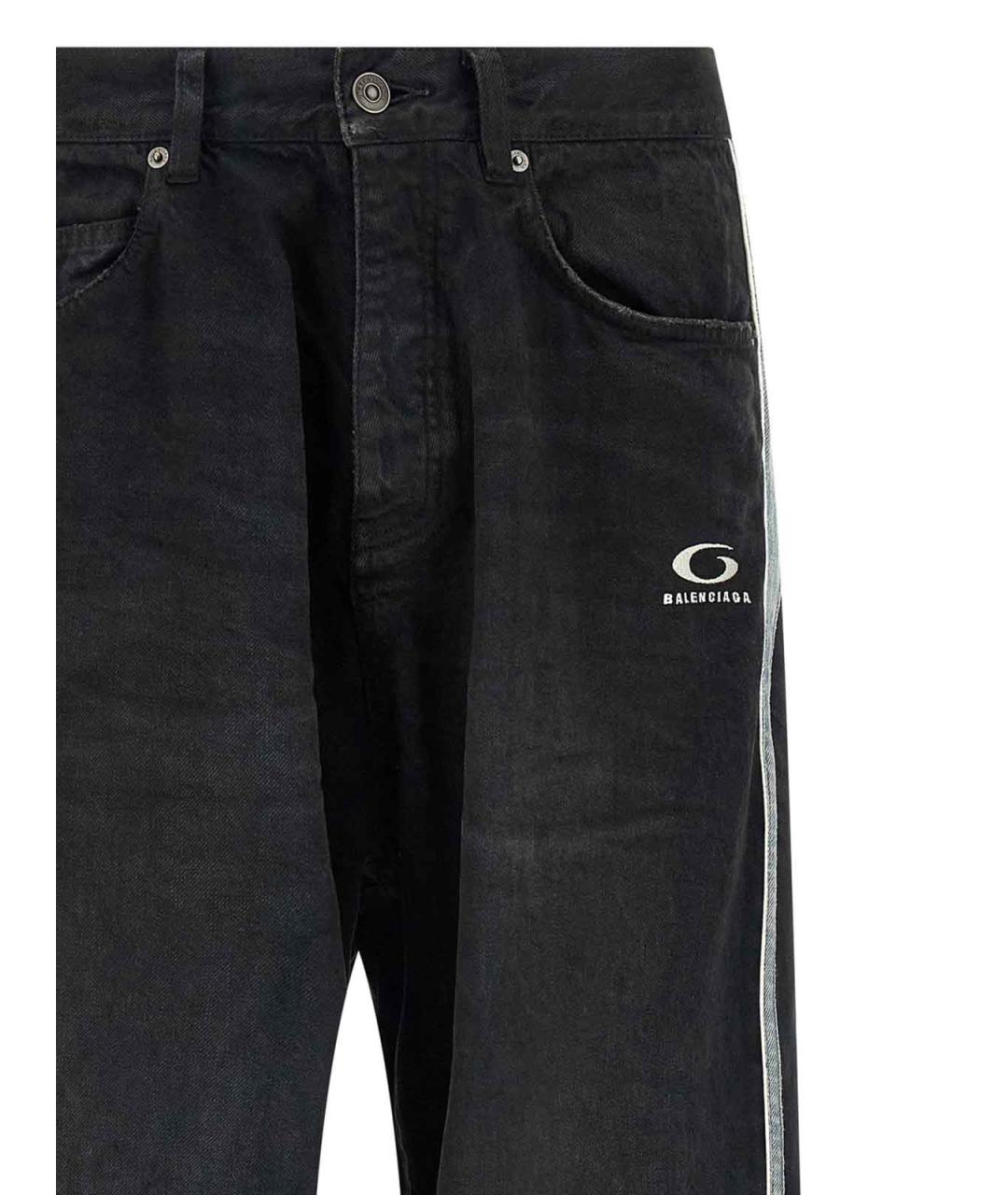 BALENCIAGA Черные хлопковые прямые джинсы, фото 3