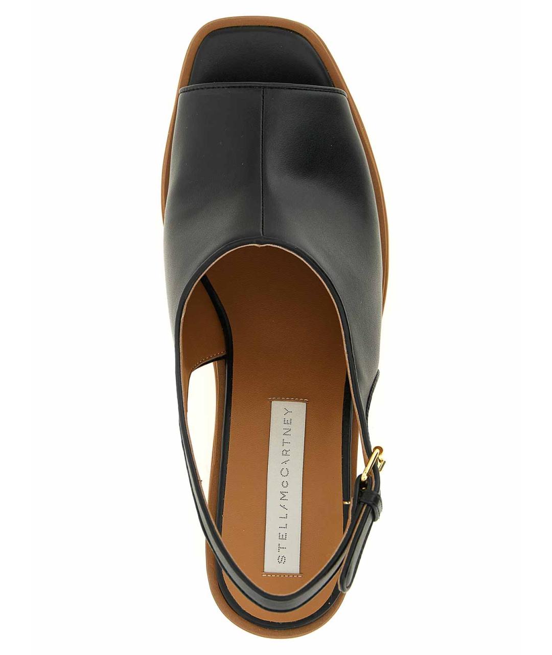 STELLA MCCARTNEY Черные кожаные босоножки, фото 4