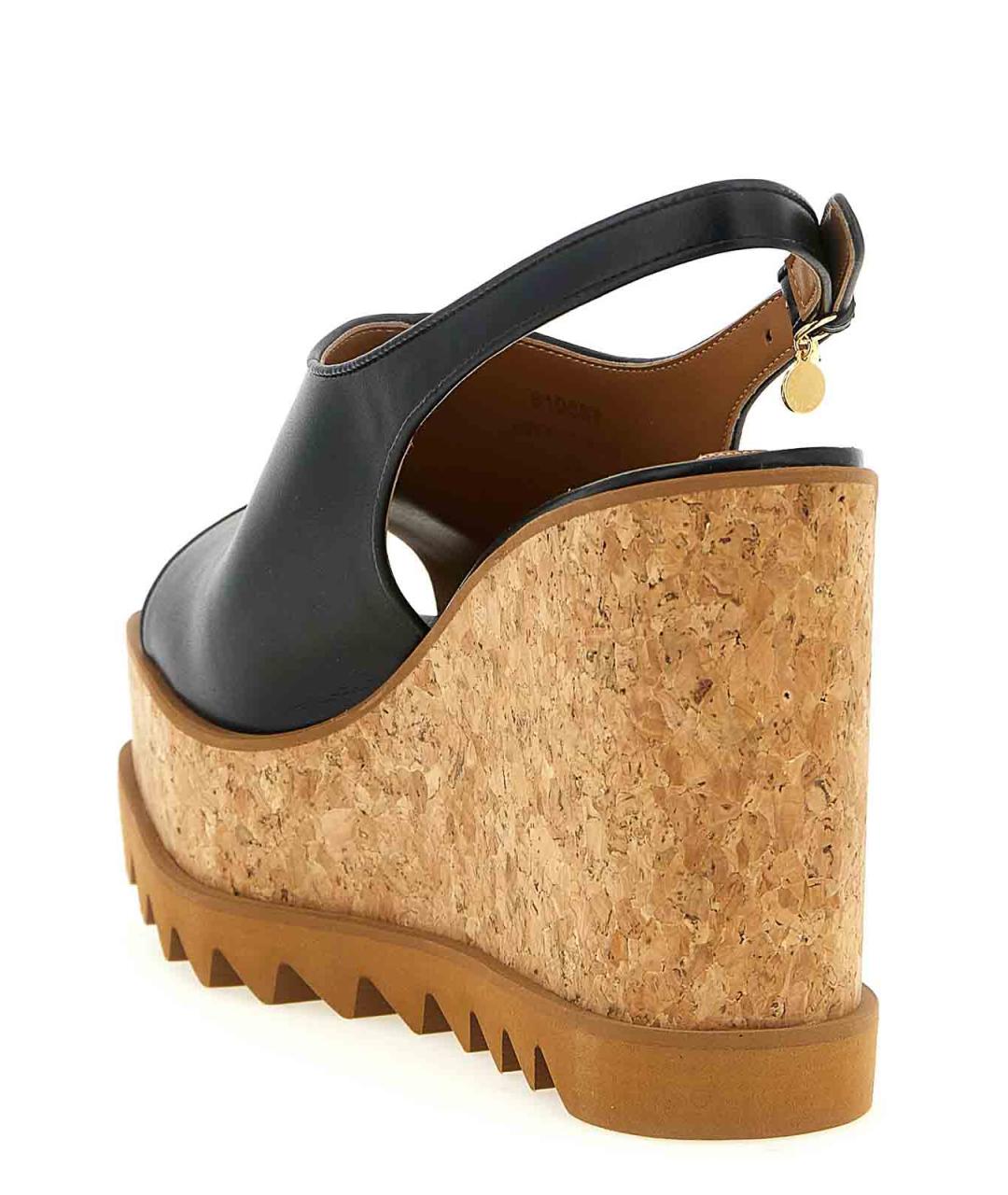 STELLA MCCARTNEY Черные кожаные босоножки, фото 3