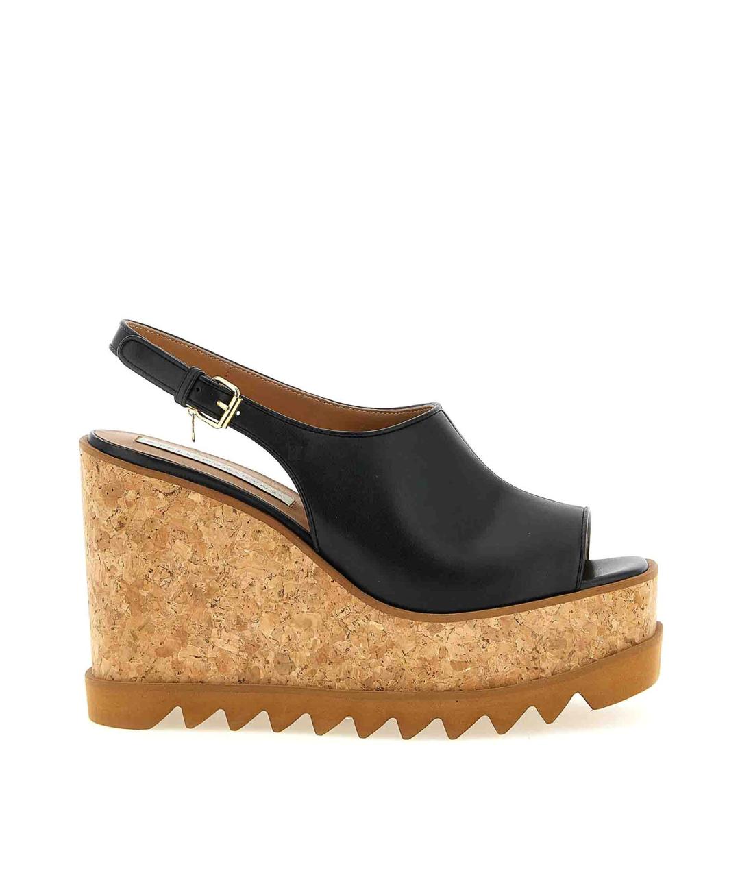 STELLA MCCARTNEY Черные кожаные босоножки, фото 1