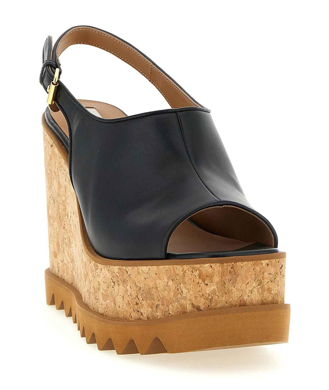 STELLA MCCARTNEY Черные кожаные босоножки, фото 2