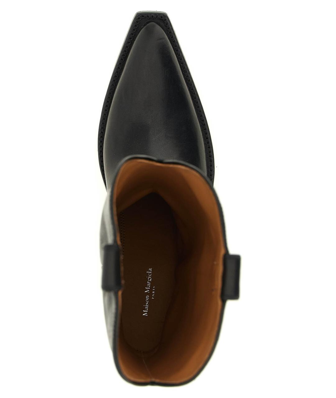 MAISON MARGIELA Черные кожаные сапоги, фото 4