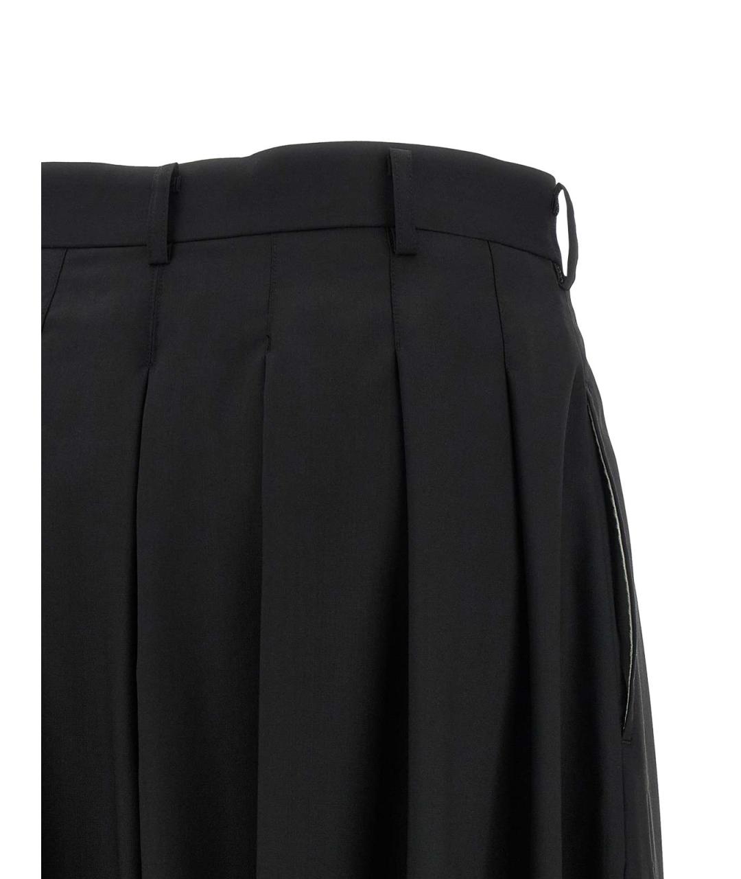COMME DES GARÇONS Черные шерстяные брюки широкие, фото 4