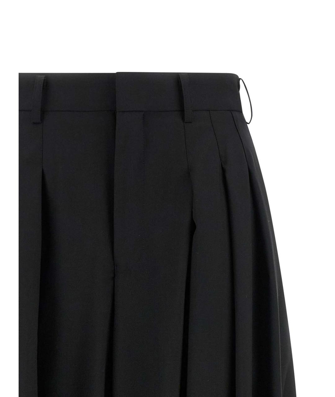COMME DES GARÇONS Черные шерстяные брюки широкие, фото 3