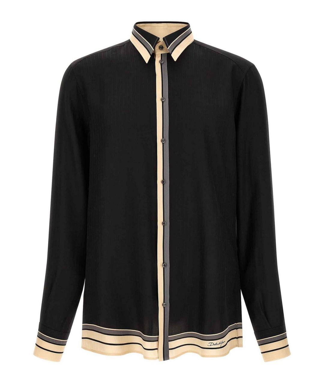 DOLCE&GABBANA Черная шелковая кэжуал рубашка, фото 1