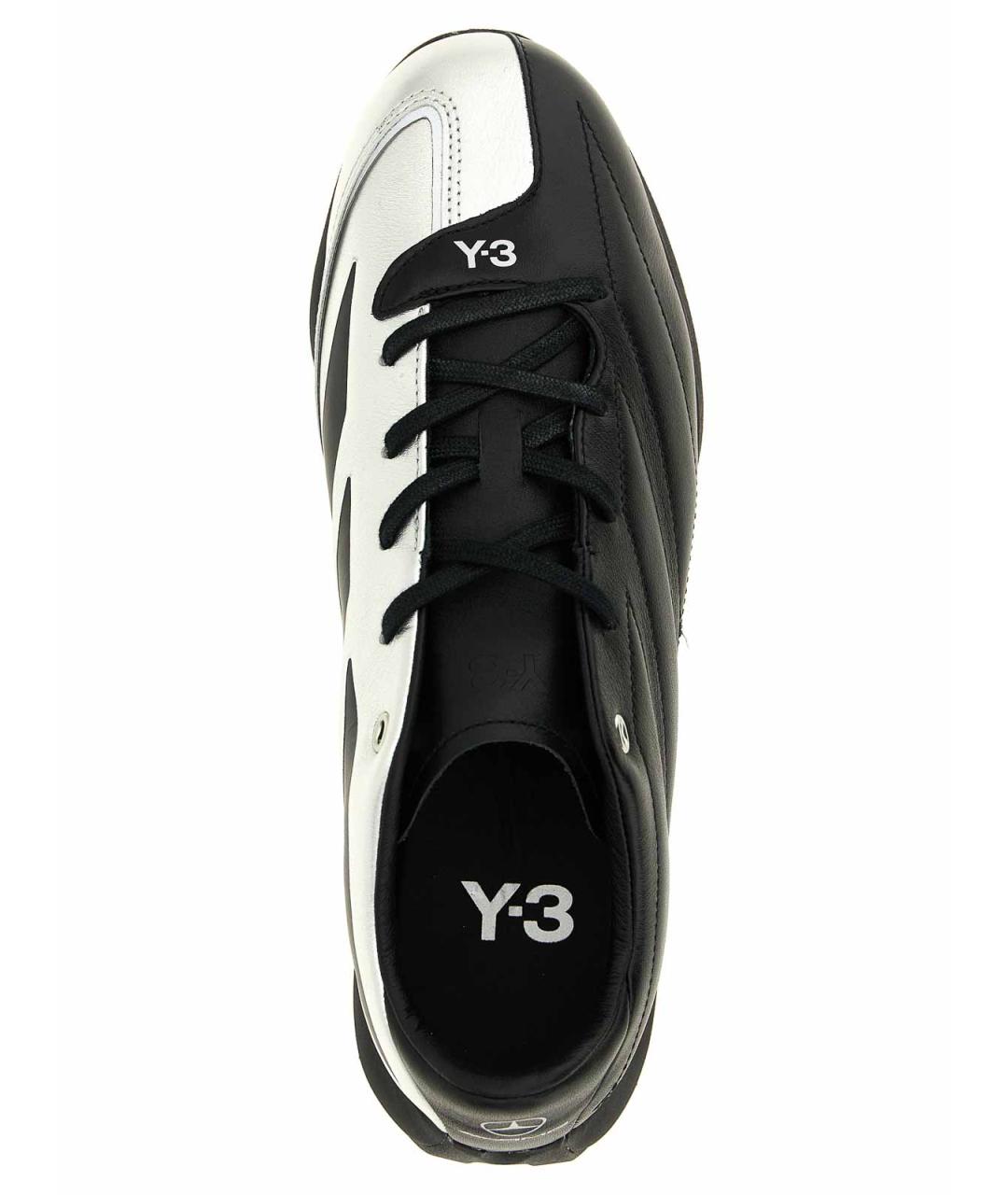 Y-3 Черные кожаные низкие кроссовки / кеды, фото 4