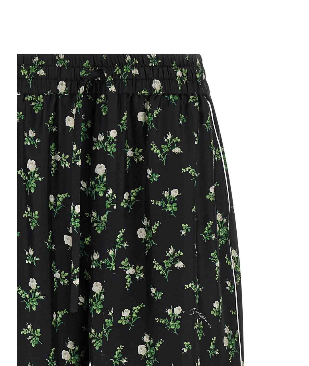 DOLCE&GABBANA Черные шелковые брюки широкие, фото 4