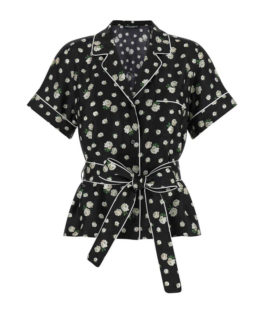 DOLCE&GABBANA Черная шелковая рубашка, фото 1