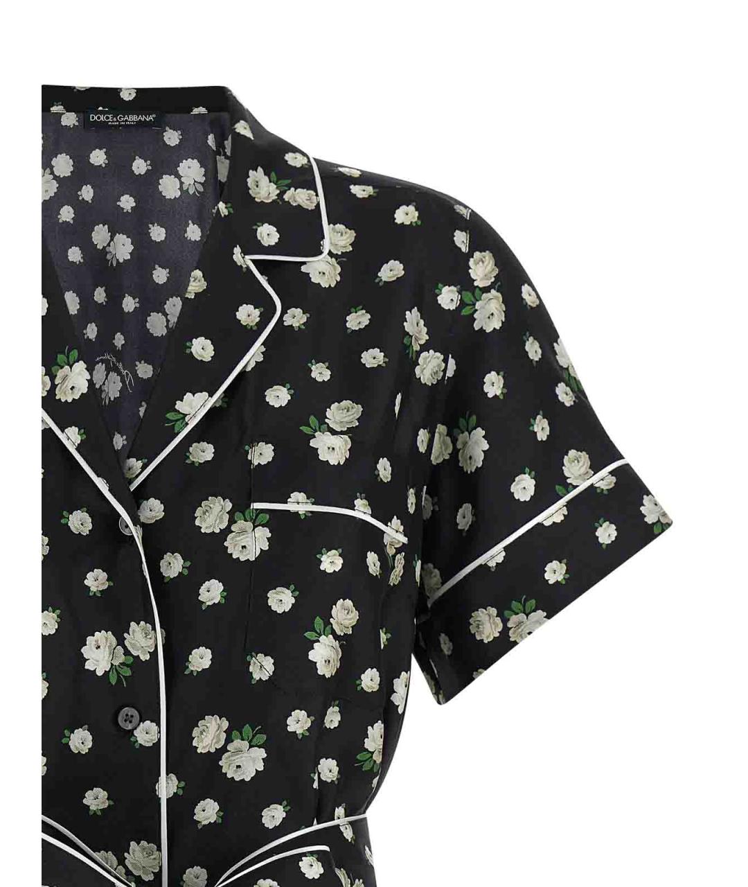 DOLCE&GABBANA Черная шелковая рубашка, фото 3