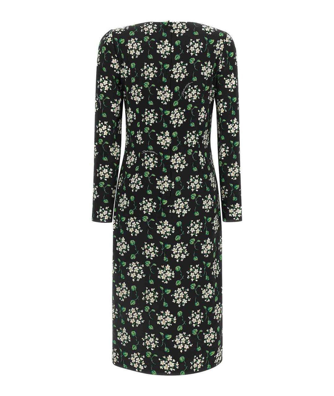 DOLCE&GABBANA Черное шелковое повседневное платье, фото 2