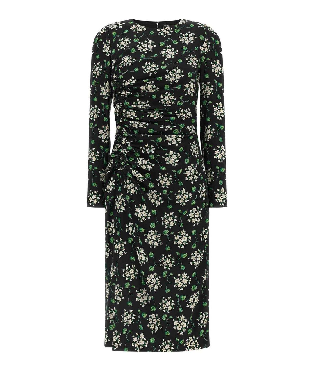 DOLCE&GABBANA Черное шелковое повседневное платье, фото 1