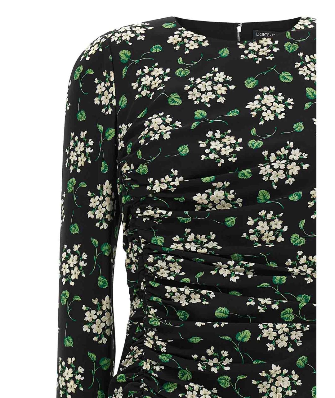 DOLCE&GABBANA Черное шелковое повседневное платье, фото 3