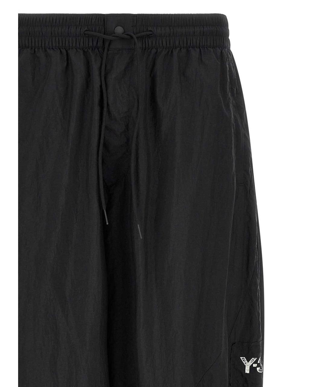 Y-3 Черные полиамидовые повседневные брюки, фото 3