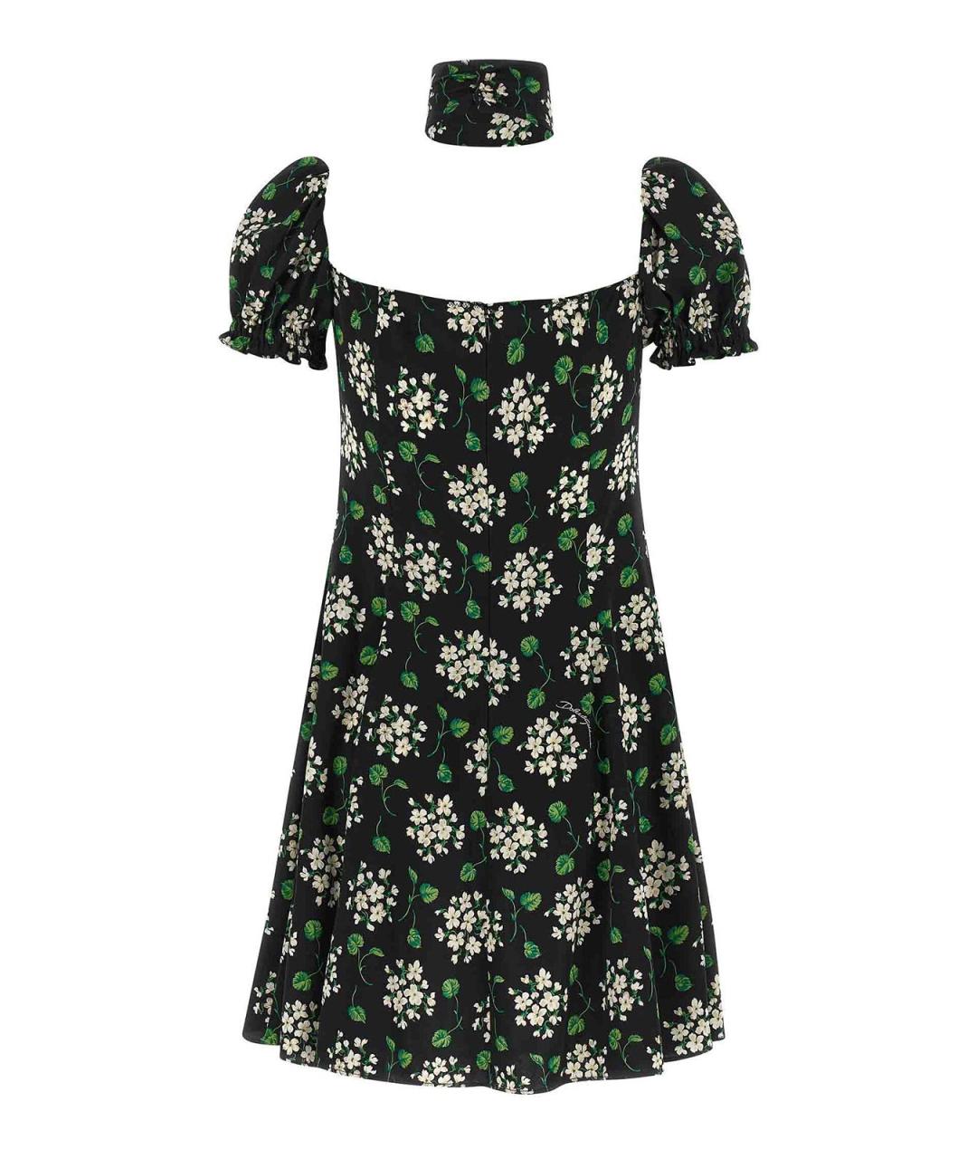 DOLCE&GABBANA Черное шелковое повседневное платье, фото 2