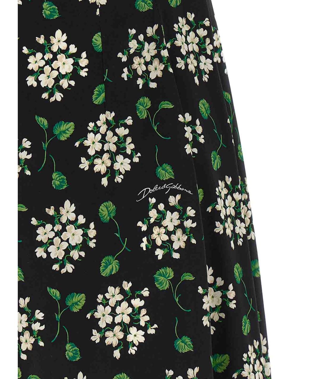 DOLCE&GABBANA Черное шелковое повседневное платье, фото 4