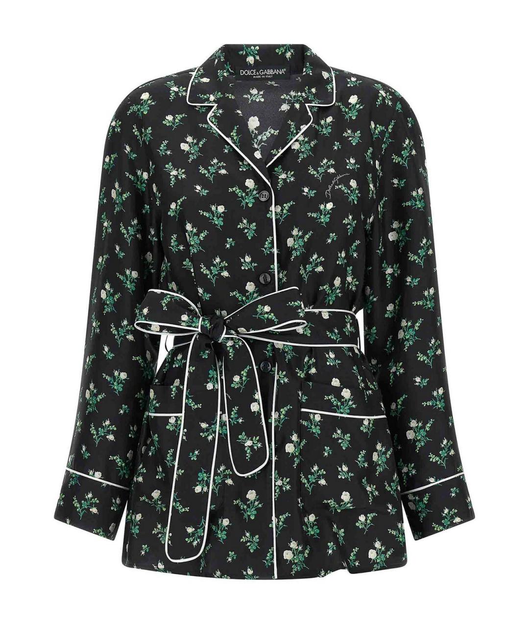 DOLCE&GABBANA Черная шелковая рубашка, фото 1