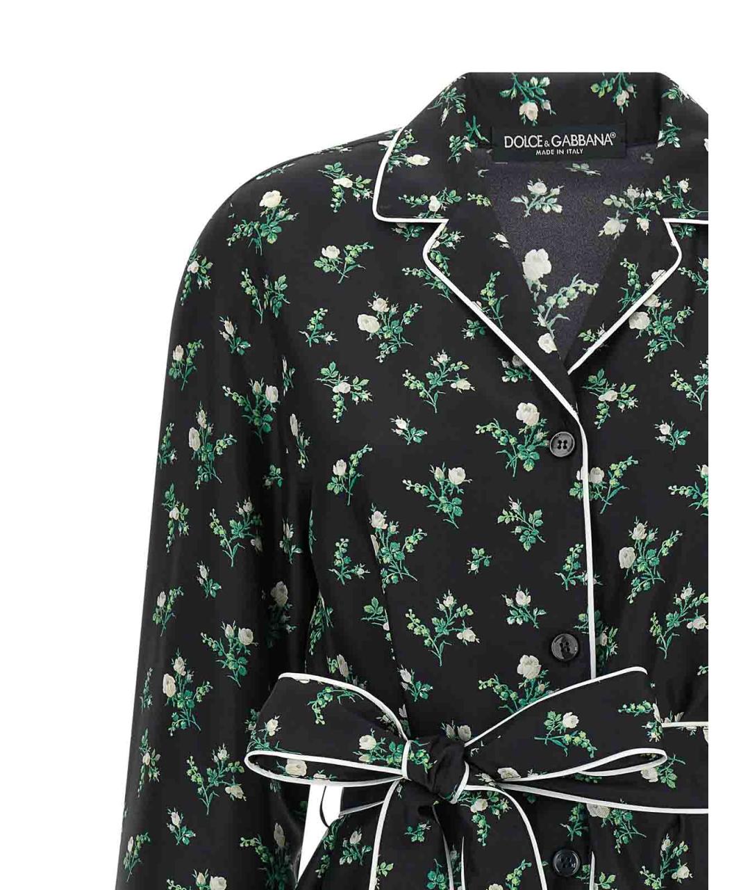 DOLCE&GABBANA Черная шелковая рубашка, фото 3