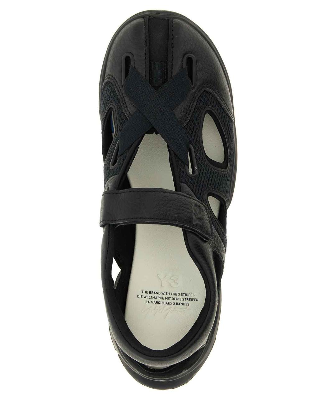 Y-3 Черные кожаные кроссовки, фото 4