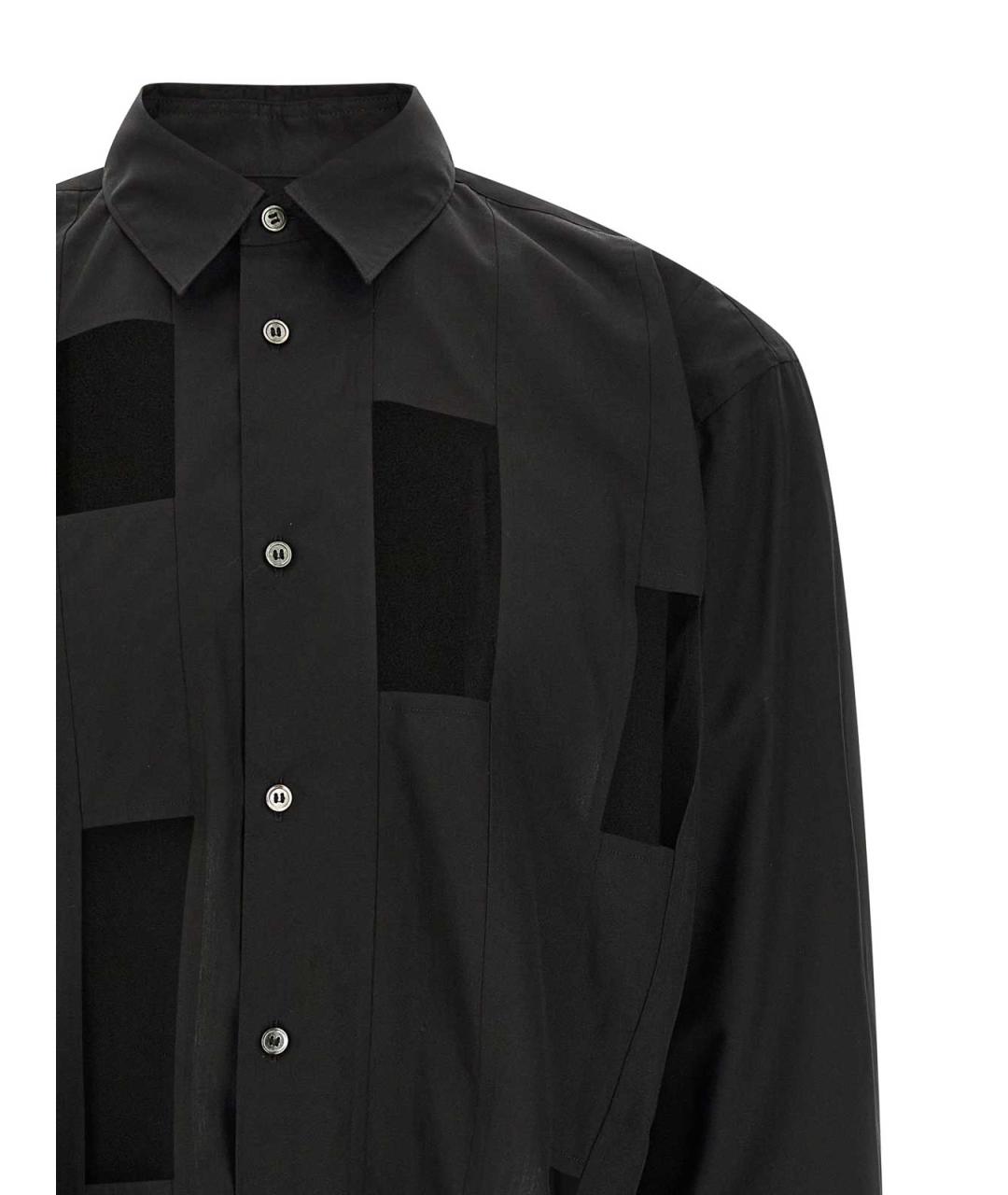 COMME DES GARÇONS HOMME PLUS Черная хлопковая кэжуал рубашка, фото 3