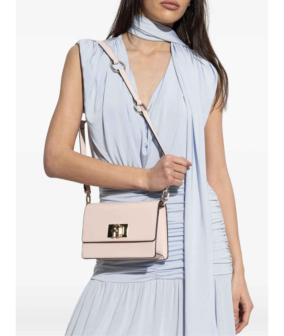 FURLA Розовая кожаная сумка через плечо, фото 2