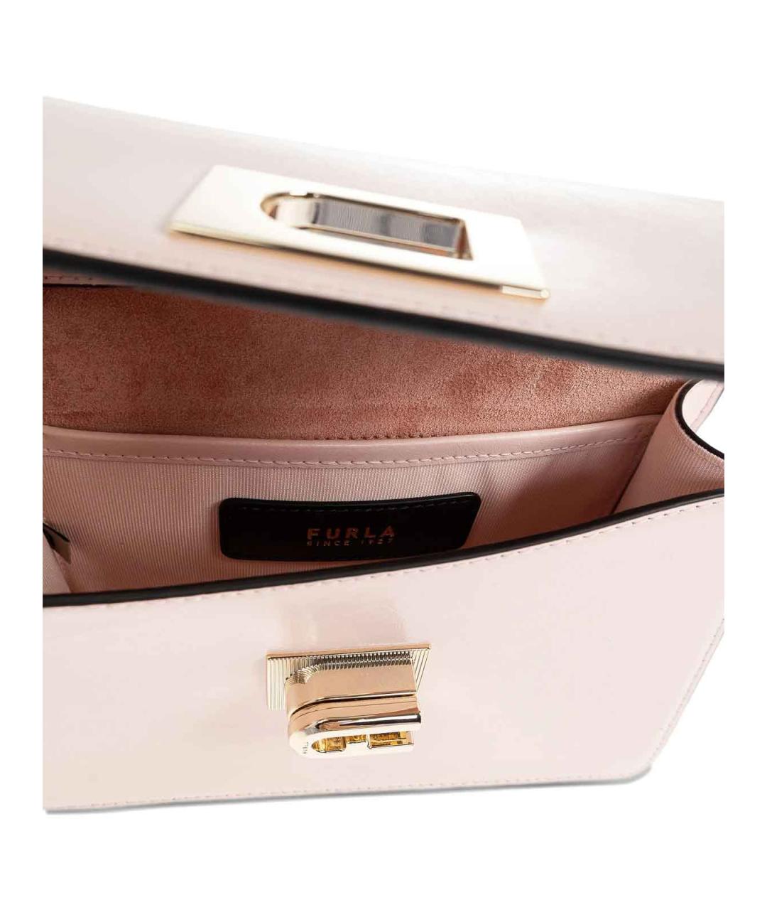 FURLA Розовая кожаная сумка через плечо, фото 5