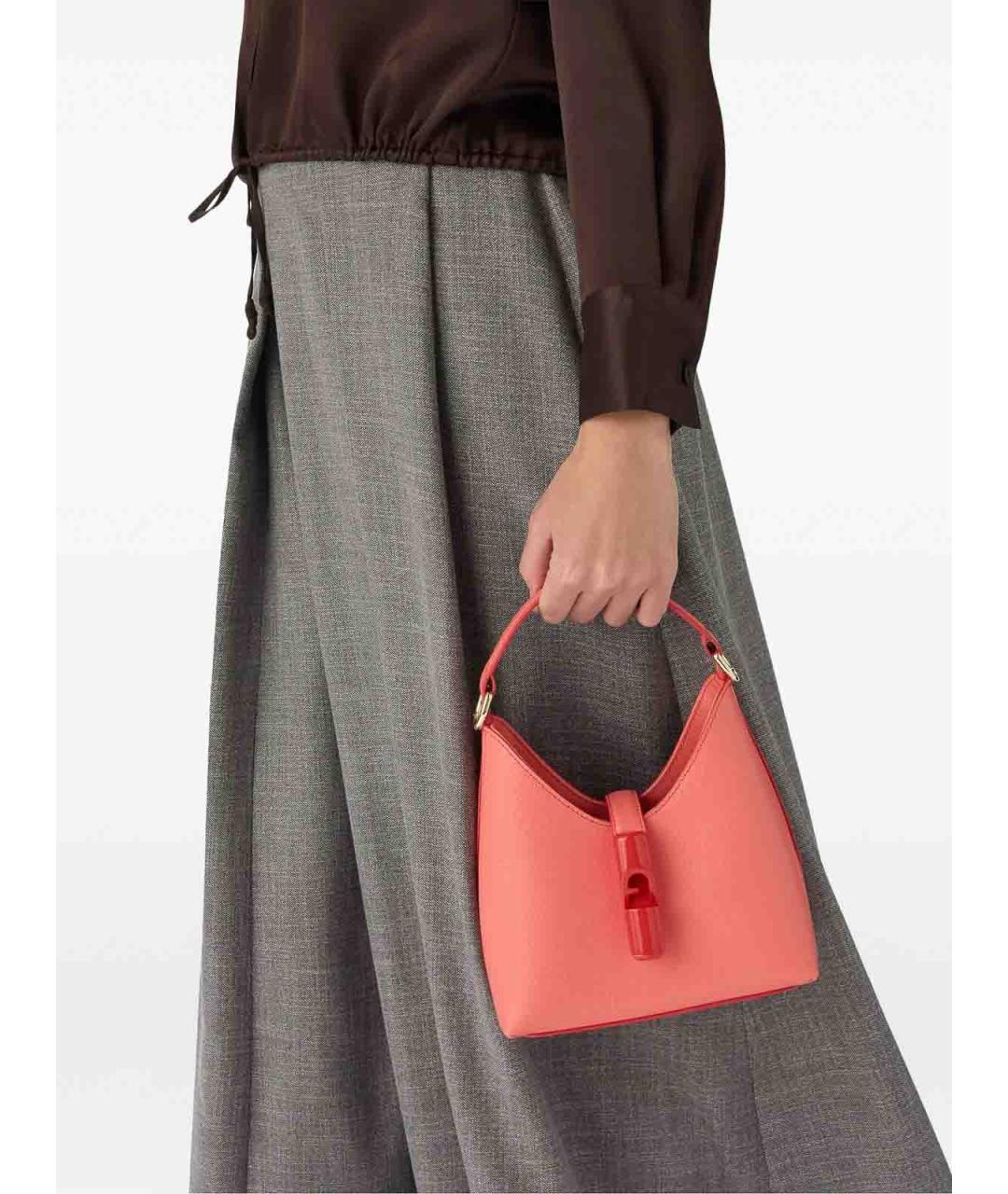 FURLA Розовая кожаная сумка через плечо, фото 3
