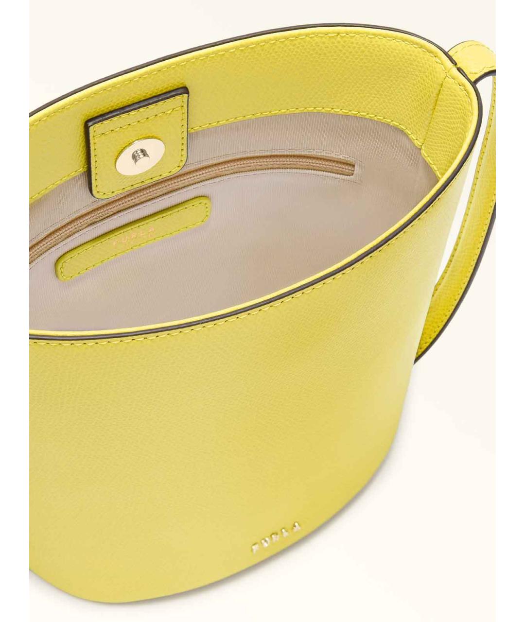 FURLA Желтая кожаная сумка через плечо, фото 3