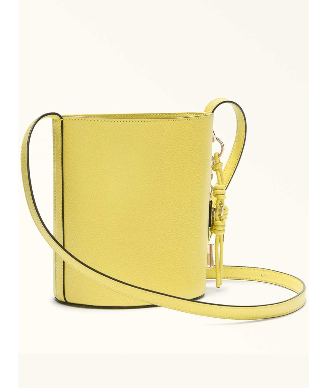 FURLA Желтая кожаная сумка через плечо, фото 2