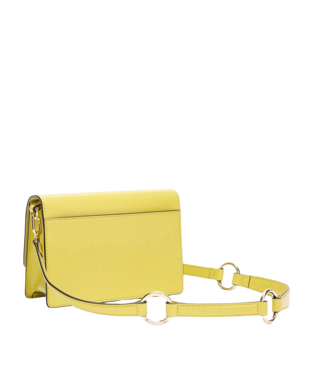 FURLA Желтая кожаная сумка через плечо, фото 2