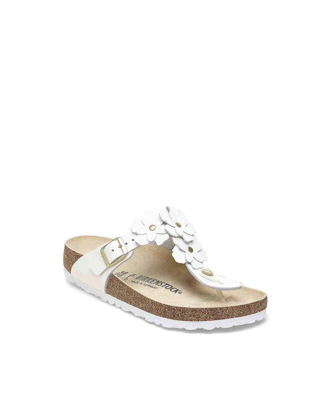 BIRKENSTOCK Белые кожаные шлепанцы, фото 2