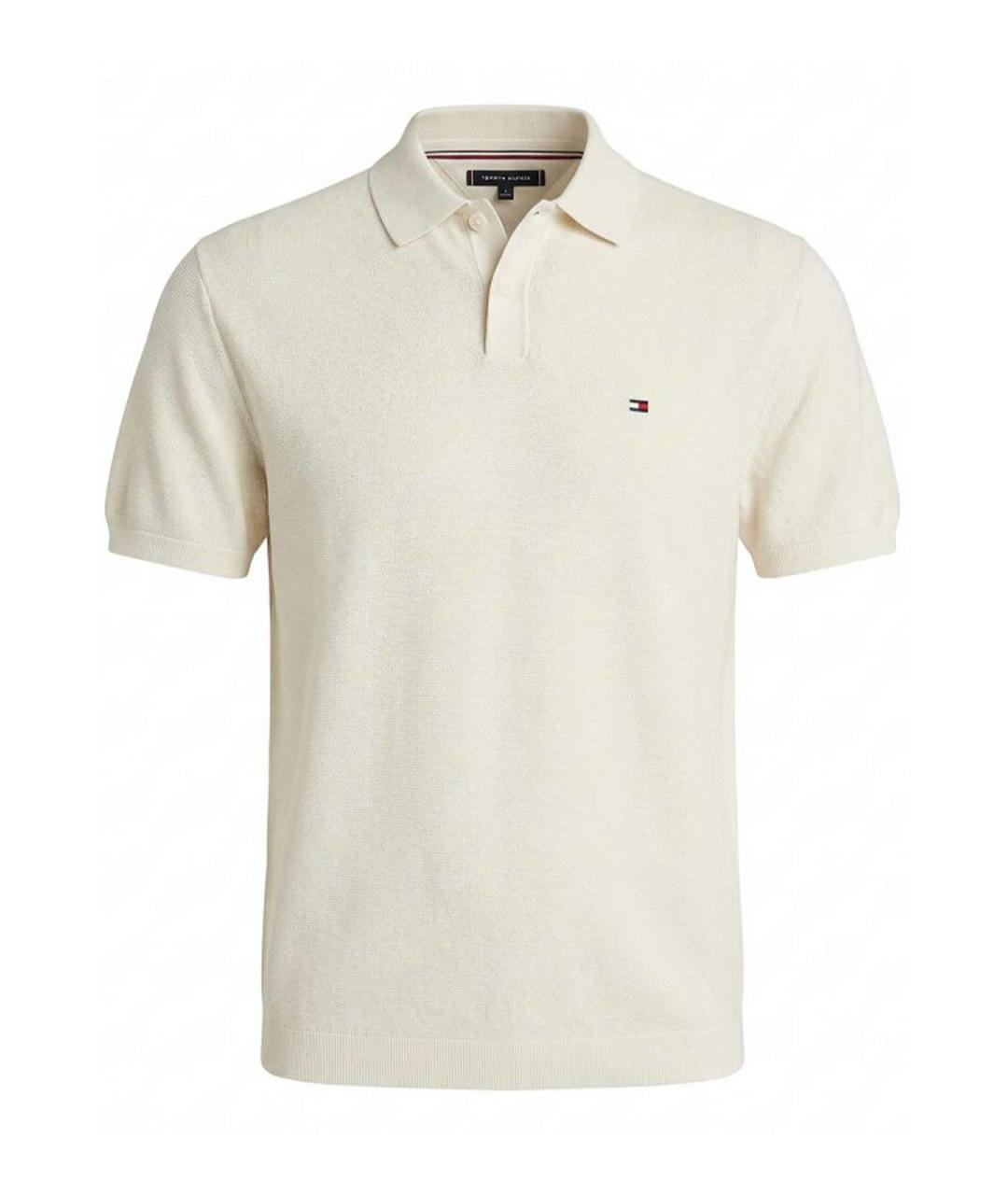 TOMMY HILFIGER Белое хлопковое поло с коротким рукавом, фото 1