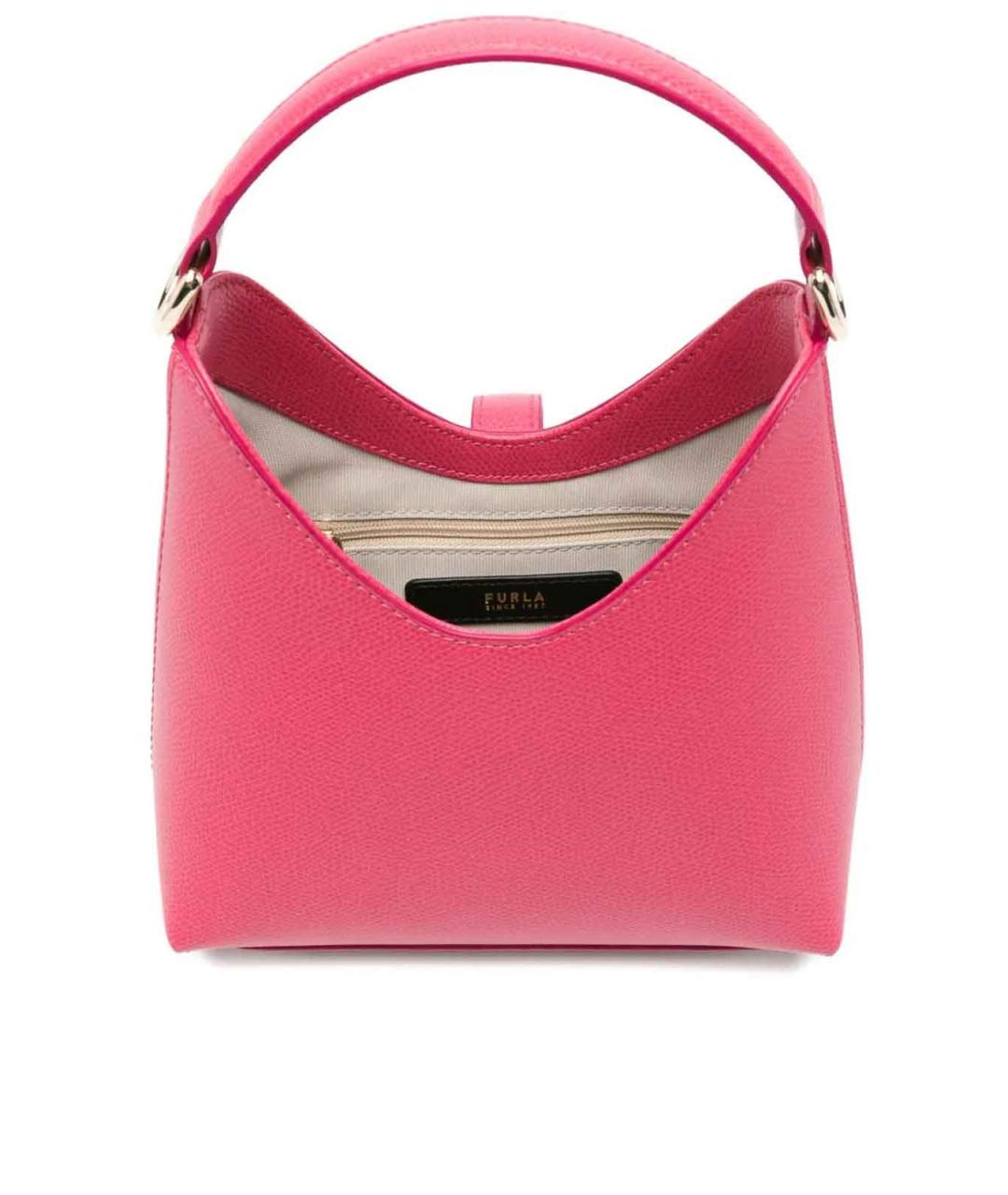 FURLA Розовая кожаная сумка через плечо, фото 5